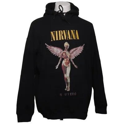 Huvtröja (Svart) från Nirvana Bomull, Polyester