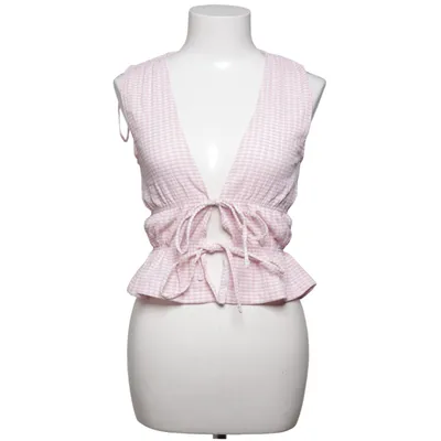 Top (Roze, Wit) van Zara Elastaan, Polyamide, Polyester