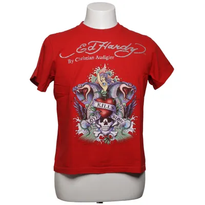T-shirt (Rood, Meerkleurig) van Ed Hardy by Christian Audigier Katoen
