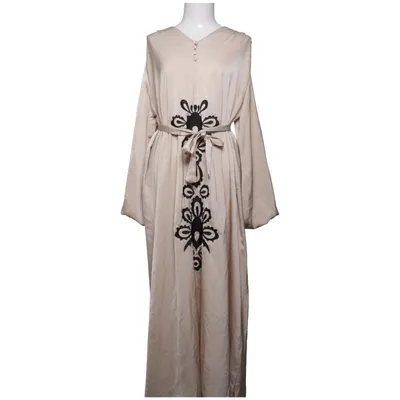 Robe longue (Beige, Noir) de Lolive Verte Élasthane, Polyester
