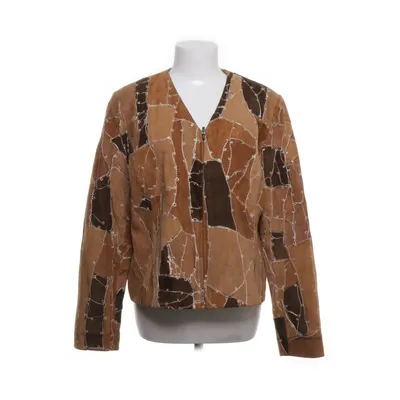 Leather jacket (Brown, Beige, Multicolored) from One Two Polyester, Leather, Suede