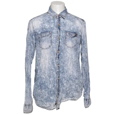 Denim blouse (Blauw, Wit, Meerkleurig) van Poolman Katoen