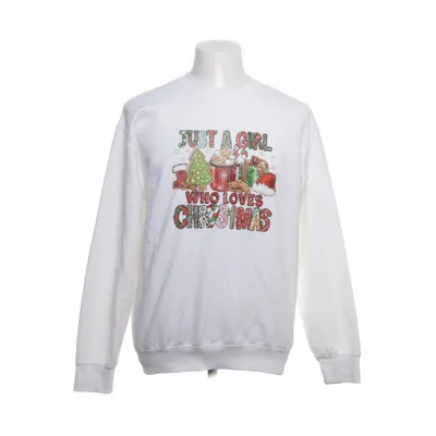 Jultröja (Vit, Flerfärgad) från Gildan Bomull, Polyester