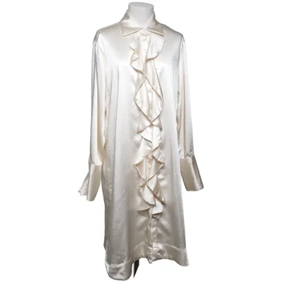 Robe chemise (Blanc) de Karmamia Acétate, Élasthane