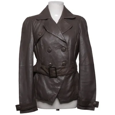 Leather jacket (Brown) from Steps Leather, Polyester