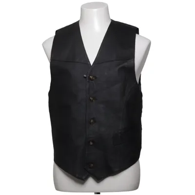 Leather vest (Black) from Forecast Leather, Polyamide