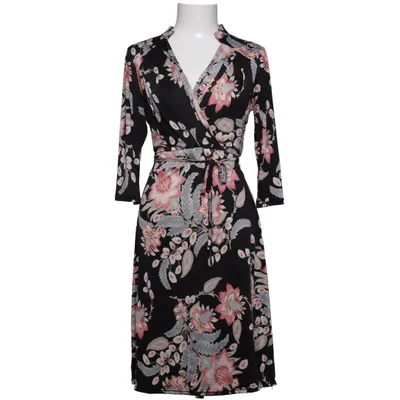 Wrap dress (Black, Multicolored) from Stockholms Klänningsfabrik