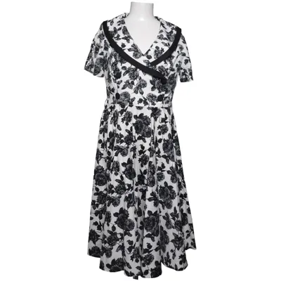 Dress (Black, White) from Hell Bunny Vixen Cotton, Elastane