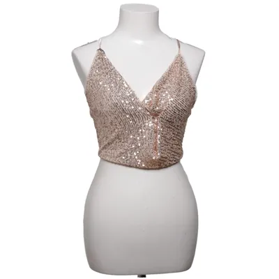 Crop top (Guldfärgad) från Jaded Rose Elastan, Polyester