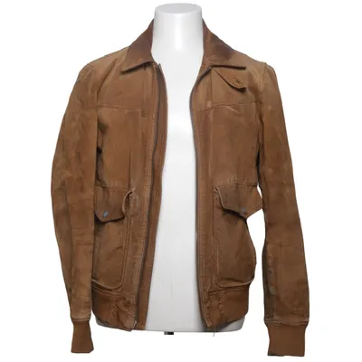 Leren jack (Bruin) van Mango Man Katoen, Polyester