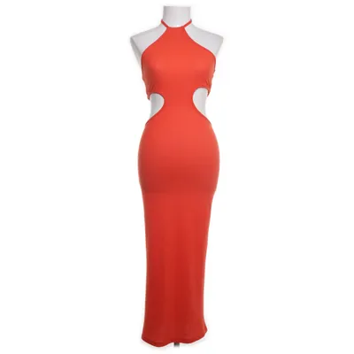Maxikjole (Orange) fra Shein Elastan, Polyester