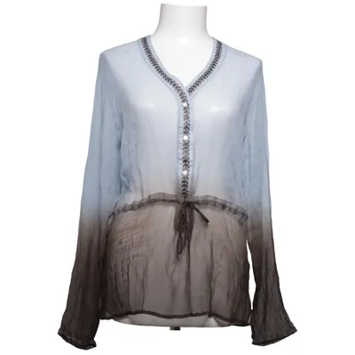 Blouse (Blauw, Bruin) van Soya Zijde