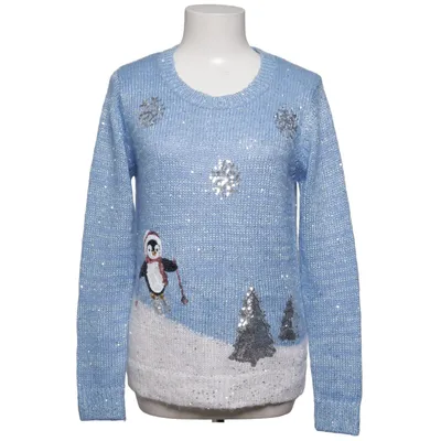 Pull de Noël (Bleu, Blanc) de George Acrylique, Polyester