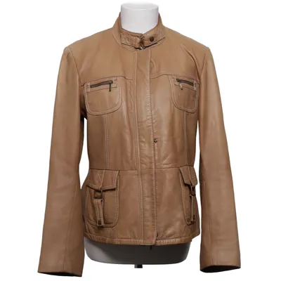 Leather jacket (Beige) from Selection by s.Oliver Leather, Polyester