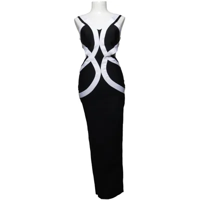 Dress (Black, White) from Fashion Nova Elastane, Polyester