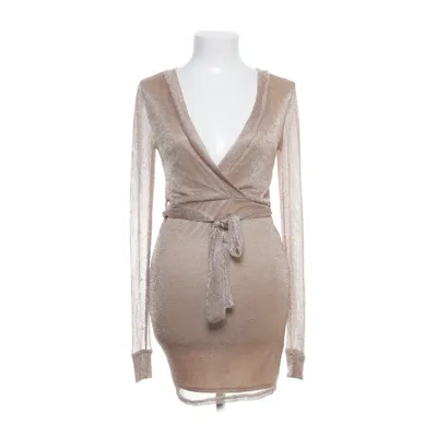 Robe portefeuille (Beige) de Fashion Nova Élasthane, Fibre métallique, Polyamide, Polyester