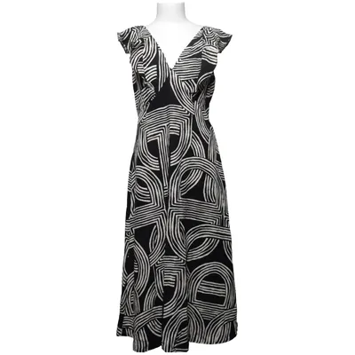 Dress (Black, White) from Reserved Linen, Lyocell