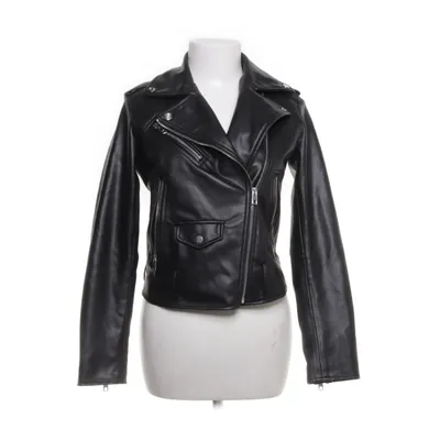 Bikerjacke (Schwarz) von Zara Polyurethan, Polyester