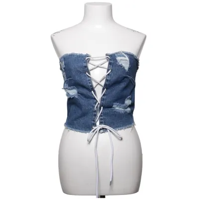 Tubetop (Blå) fra PrettyLittleThing Bomuld
