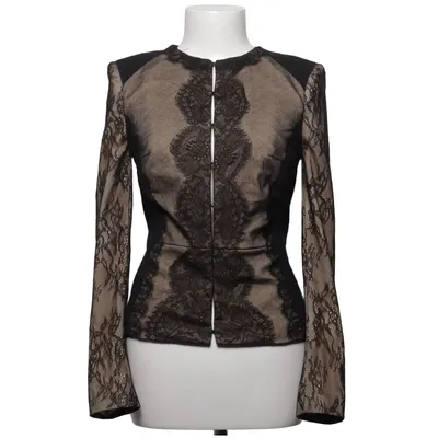 Jacke (Schwarz, Beige) von Elisabetta Franchi Baumwolle, Elasthan, Polyamid, Viskose