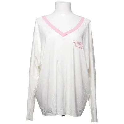 Långärmad t-shirt (Vit, Rosa) från Chique Elastan, Viskos