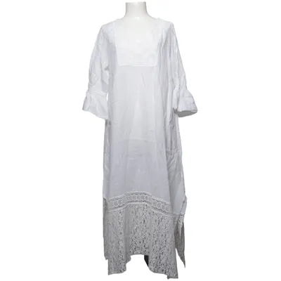 Kjole (Hvid) fra Soleil Soleil Bomuld, Linned, Polyester