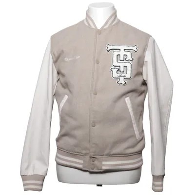 Varsity jacket (Beige, White) from Jack & Jones Originals Polyester, Polyurethane, Wool