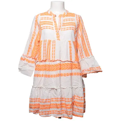 Klänning (Orange, Vit) från Made in italy Bomull, Polyester