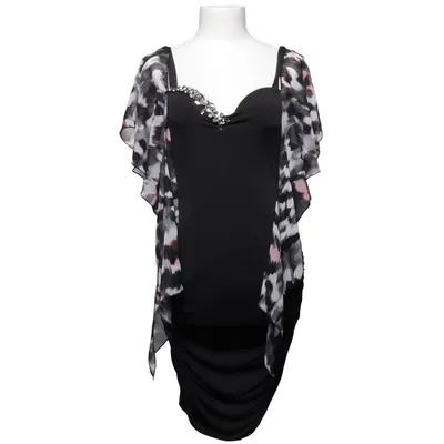 Klänning (Svart, Flerfärgad) från Lady Plus Elastan, Polyester