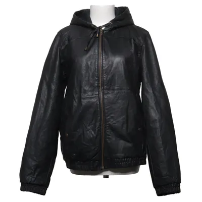 Leather jacket (Black) from True Object Cotton, Leather