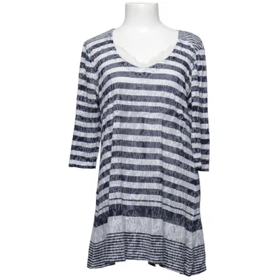 Dress (Blue, White, Gray) from Lauren Vidal Cotton, Elastane, Polyamide, Polyester