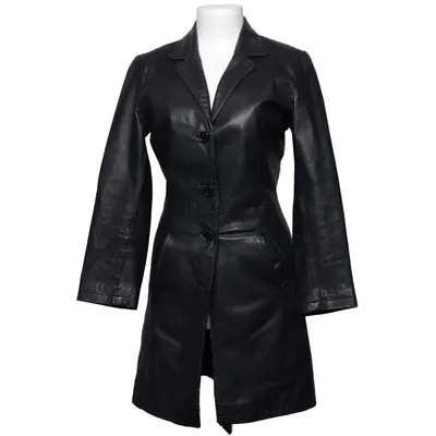Veste longue en cuir (Dino Gallucci) de Dinno Gallucci Acétate, Cuir, Polyamide