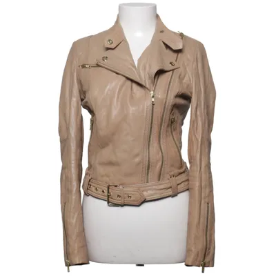 Veste de motard (Beige) de Primeboots Cuir, Polyester