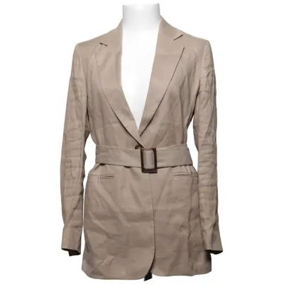 Blazer (Beige) van Massimo Dutti Katoen, Elastaan, Hennep, Viscose
