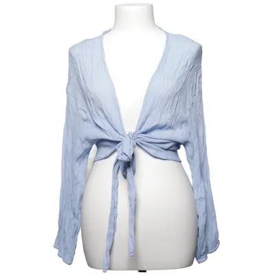Wrap blouse (Blue) Polyester, Viscose