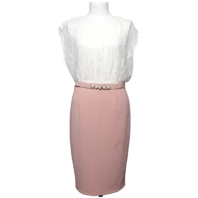 Dress (Pink, White) from Paper Dolls Elastane, Nylon, Polyester