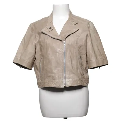 Bikerjacka (Beige) från Auluna Skinn, Polyester