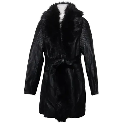 Frakke (Sort) fra Regular Polyester, Polyurethan, Viscose