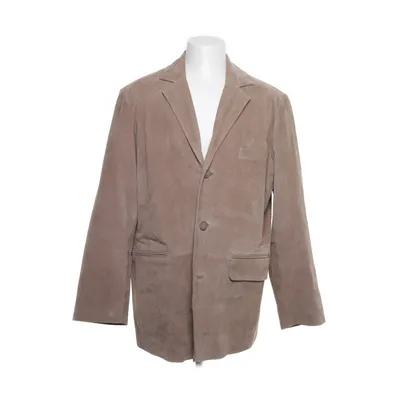 Leather blazer (Beige) from Saki Polyester, Leather
