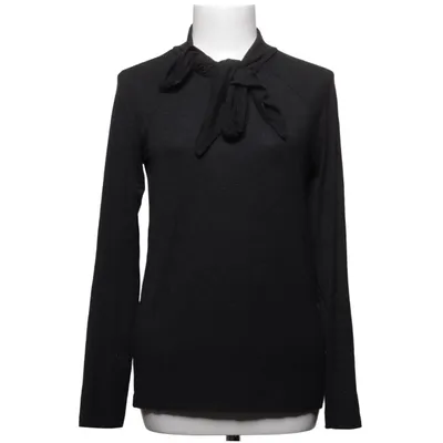 Pussy bow blouse (Gray) from Mira Selected Elastane, Polyester, Viscose