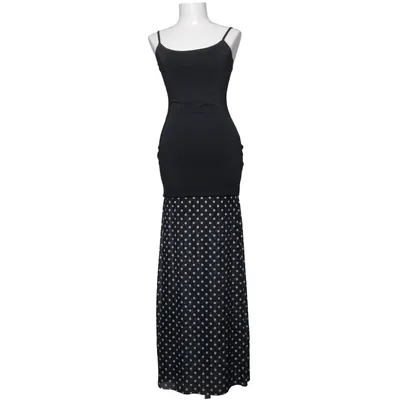 Maxikjole (Sort, Hvid) fra White Fox Elastan, Nylon, Polyester