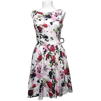 Jurk (Wit, Meerkleurig) van Lady Vintage Katoen, Elastaan