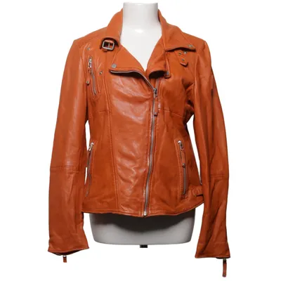 Bikerjacke (Orange) von Freaky Nation Baumwolle, Leder, Polyester