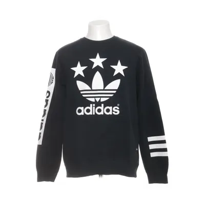 Collegetröja (Svart, Vit) från Adidas Bomull, Polyester