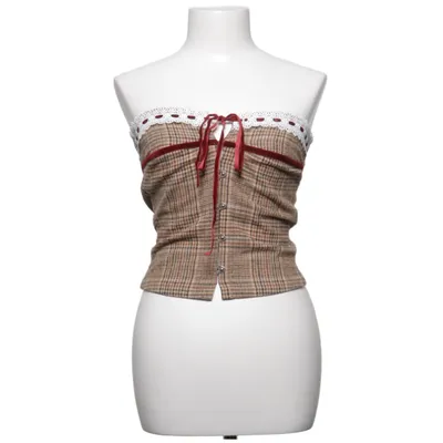 Tube top (Brown, Red, White) from With Jéan Polyester