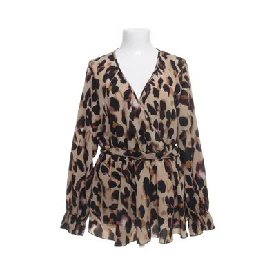 Wrap blouse (Beige, Multicolored) from Shein Curve
