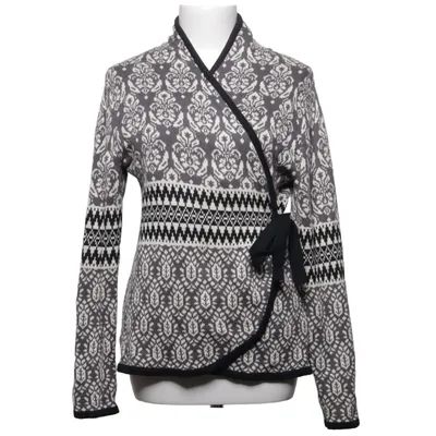 Wrap cardigan (Gray, White) from Indiska Acrylic, Cotton