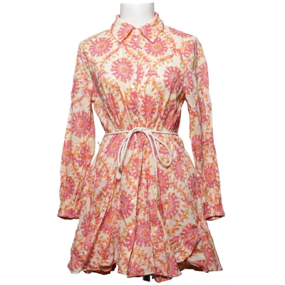 Blusenkleid (Pink, Orange, Beige) von Zara Baumwolle