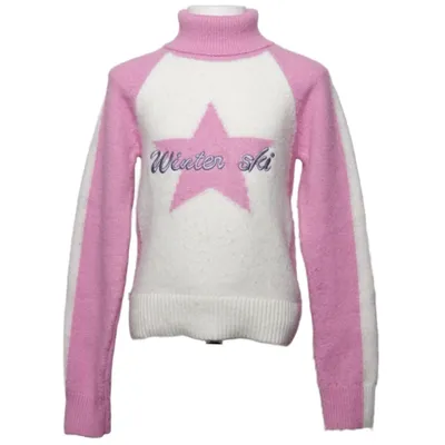 Polotröja (Rosa, Vit) från Zara Elastan, Polyester, Ull