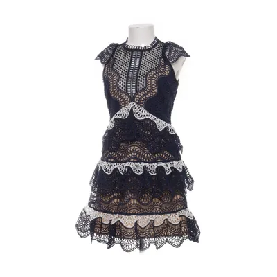 Klänning (Blå, Vit, Svart) från Self-Portrait